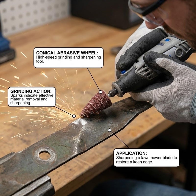 NACX 6mm x 16mm Cone Shape Abrasive Sandpaper Cone Shape Abrasive Sander, 80 Grit 1/4" Shank, 20Pcs - Image 4